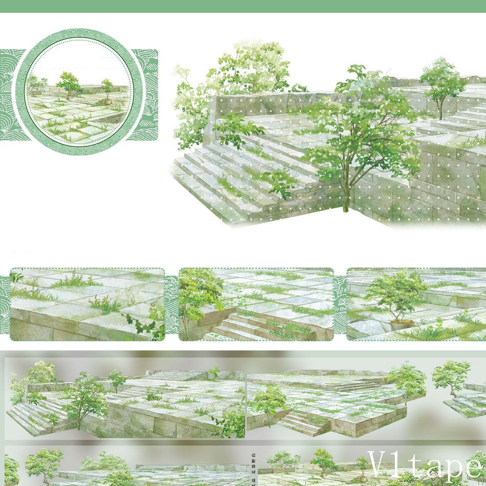 Landscape Platform in The Wilderness Washi PET Tape ZERO-628