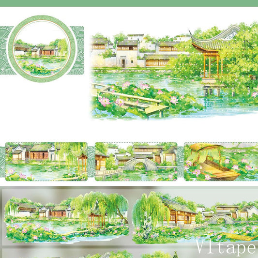 Lotus Flower Water Alleys PET Tape ZERO-619