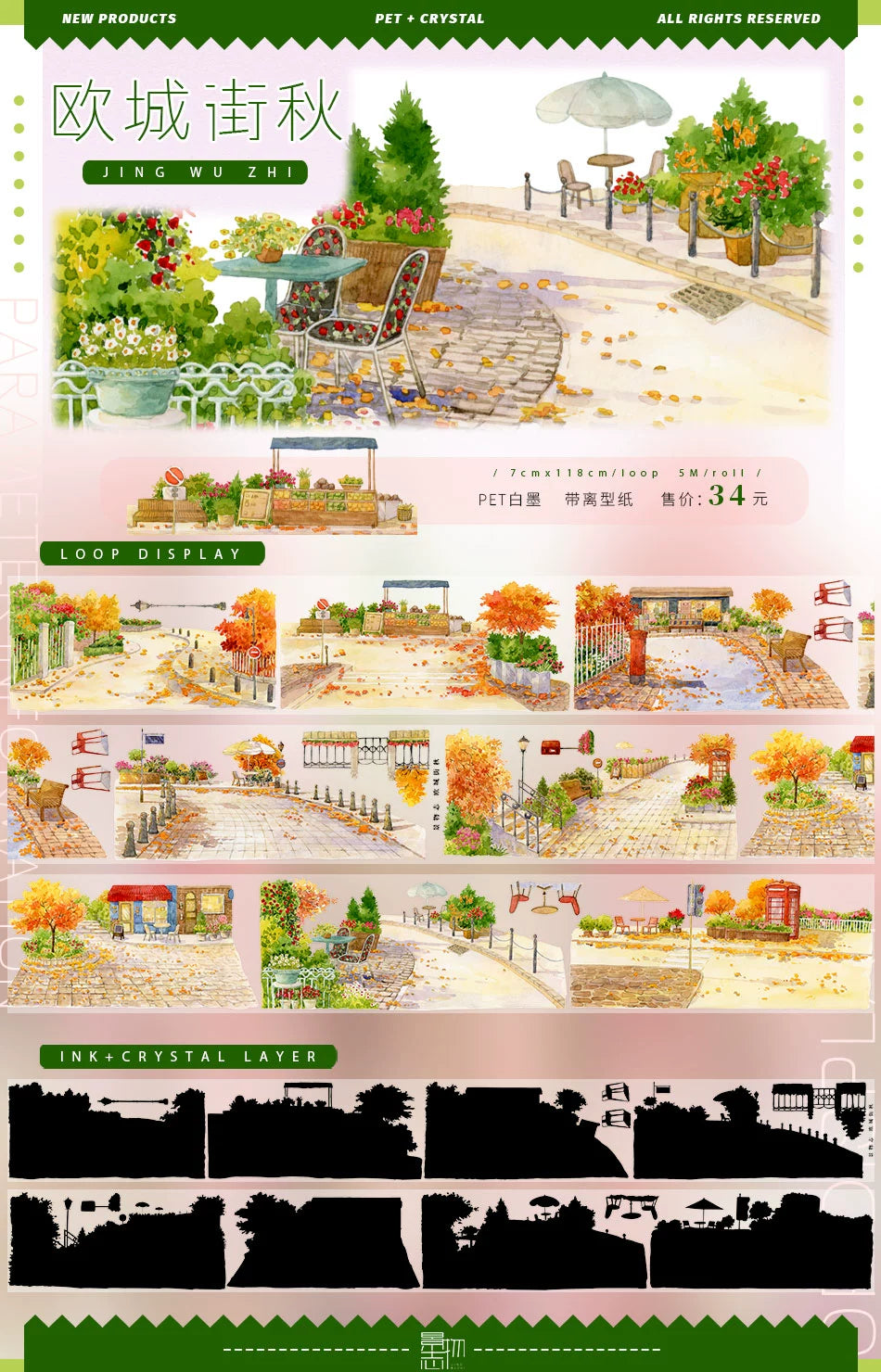 Scenery Journal Washi PET Tape Roll