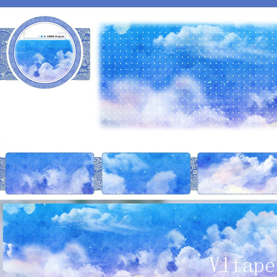 Clear Blue Sky with Clouds Washi Tape ZERO-614