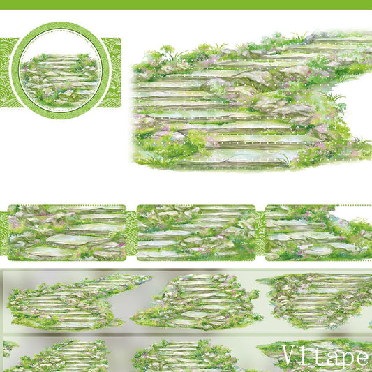 Grass on Green Steps Washi PET Tape ZERO-577