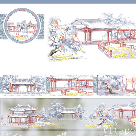 Chinese Ancient Snow Garden PET Tape ZERO-641