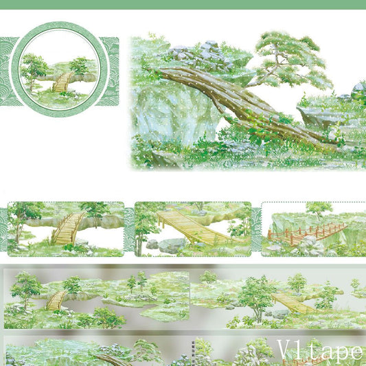 Landscape Wild Path Bridge Washi PET Tape ZERO-629