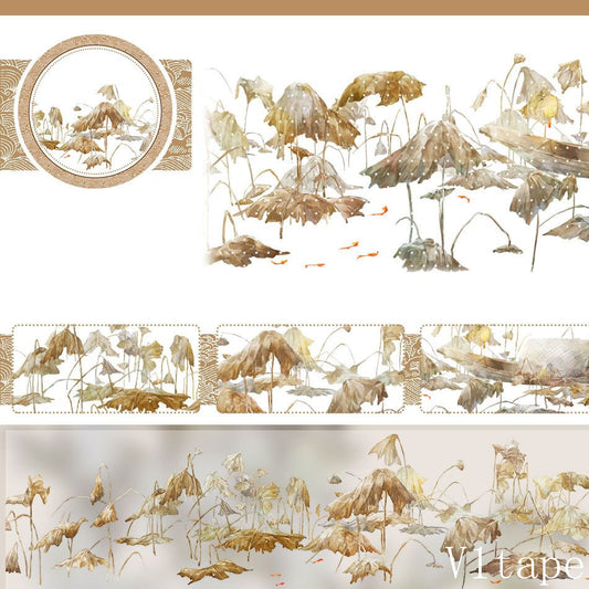 Dead Lotus Floral Washi PET Tape ZERO-656