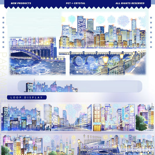 City Night Landscape PET Tape ZERO-489