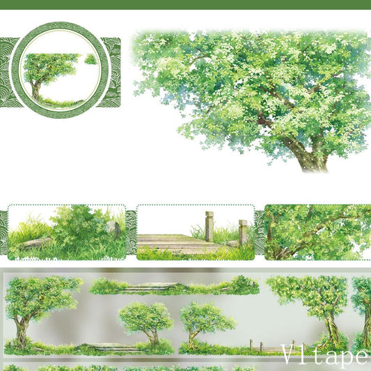 Large Green Fields and Trees PET Tape Roll ZERO-580