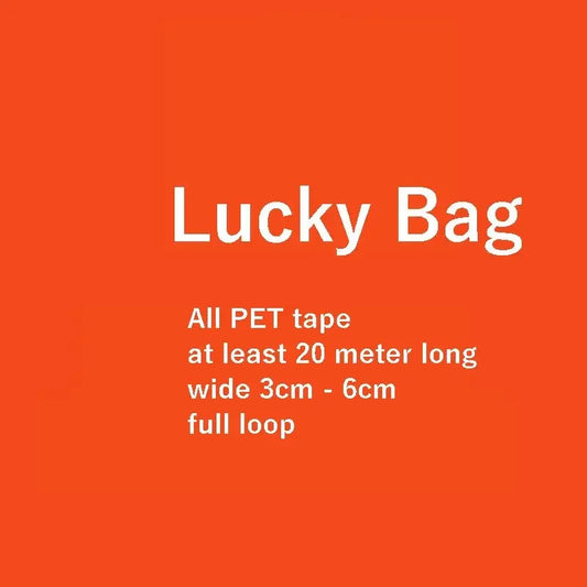 Lucky Bag - 20 Meter of Full Loop Size PET Tape Decorative Stickers Washi (wide 3cm-8cm)