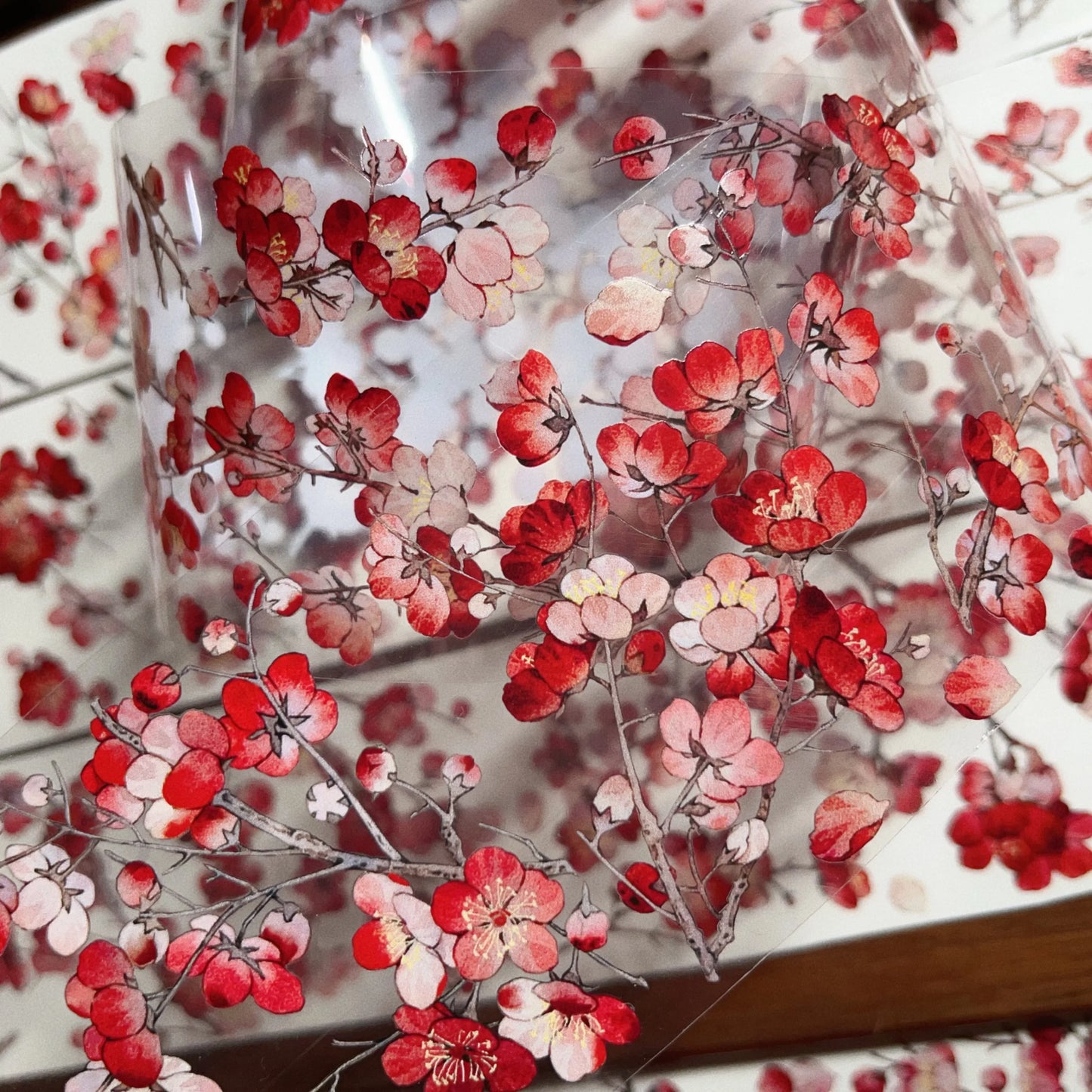 New Year's New Red Plum Floral PET Washi Tape Blossom