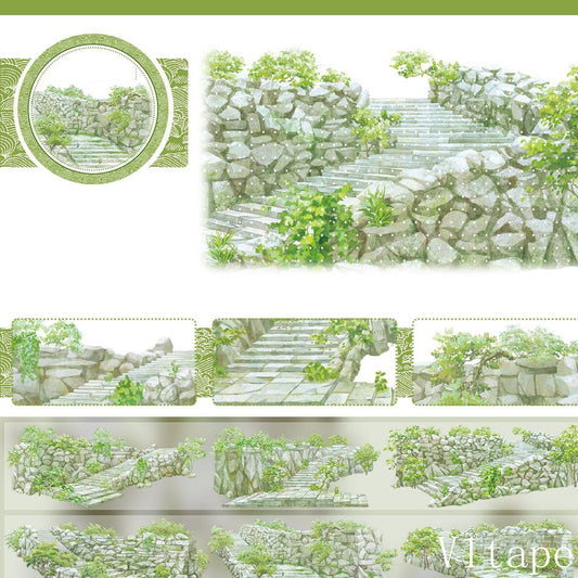 Landscape Wall and Stone Path Washi PET Tape ZERO-632